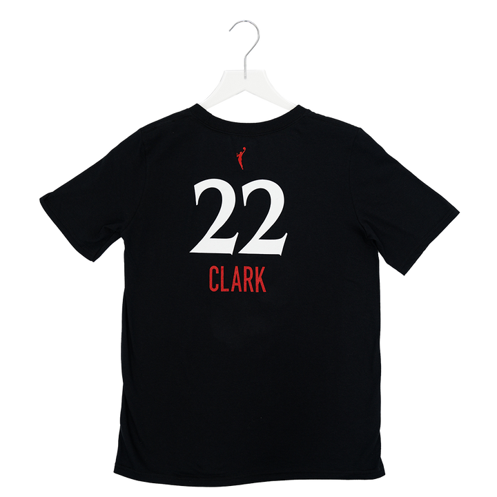 Youth Indiana Fever #22 Caitlin Clark Stranger Things Name and Number T-shirt in Black by Nike