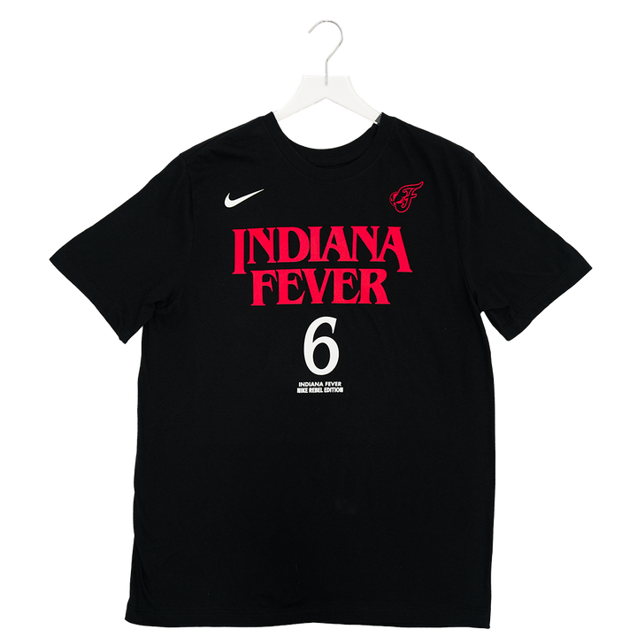 Adult Indiana Fever #6 Natasha Howard Stranger Things Rebel Name and Number T-shirt in Black by Nike