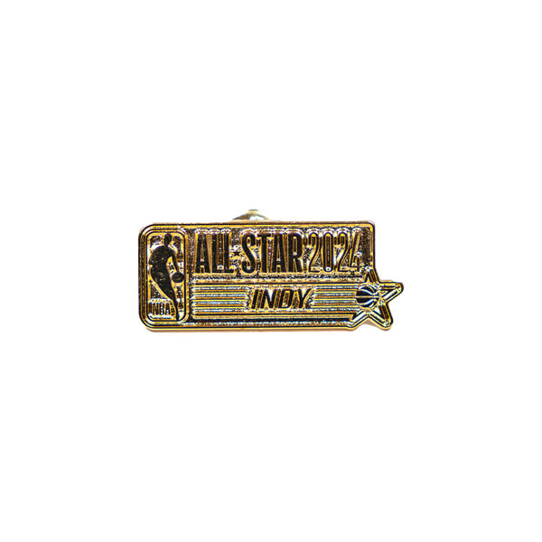 NBA All-Star Weekend 2024 Indianapolis Logo Lapel Pin in Gold by Wincraft - Front View