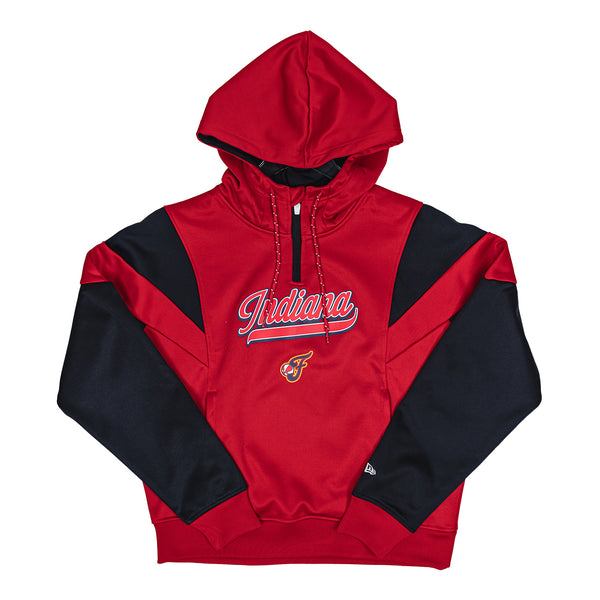 Women's Indiana Fever Throwback Hooded Sweatshirt in Red by New Era - Front View