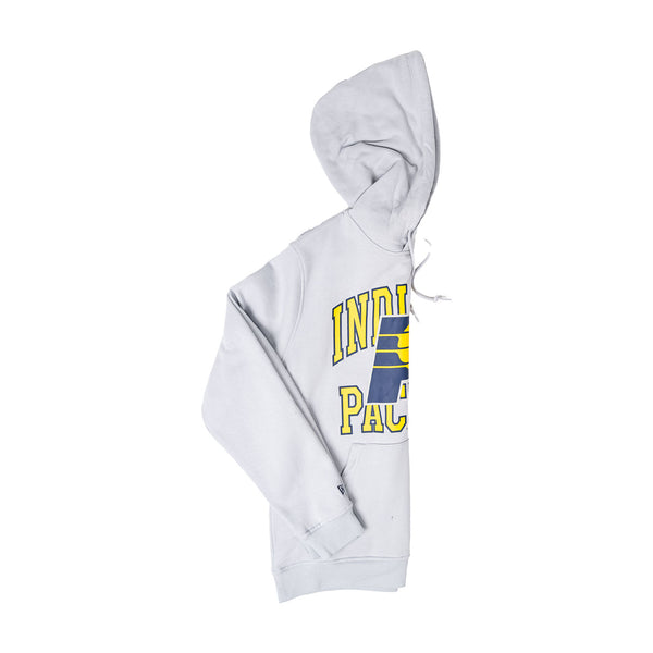 Adult Indiana Pacers 23-24' Tip-Off Hooded Sweatshirt in Grey by New Era - Right Side View