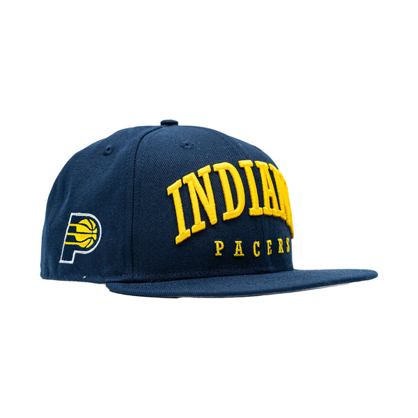 Adult Indiana Pacers Text 59Fifty Hat in Navy by New Era - Angled Right Side View