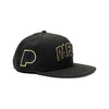 Adult Indiana Pacers Wordmark Logo 9Fifty Hat in Black by New Era - Angled Right Side View