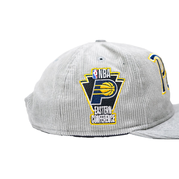 Adult Indiana Pacers Golfer Corduroy Hat in Grey by New Era - Right Side View