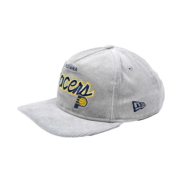 Adult Indiana Pacers Golfer Corduroy Hat in Grey by New Era - Angled Left Side View