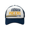 Adult Indiana Pacers 9FORTY Stacked Hat in Navy by New Era - Front View