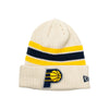 Adult Indiana Pacers Vintage Knit Hat in Bone by New Era