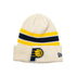 Adult Indiana Pacers Vintage Knit Hat in Bone by New Era - Front View