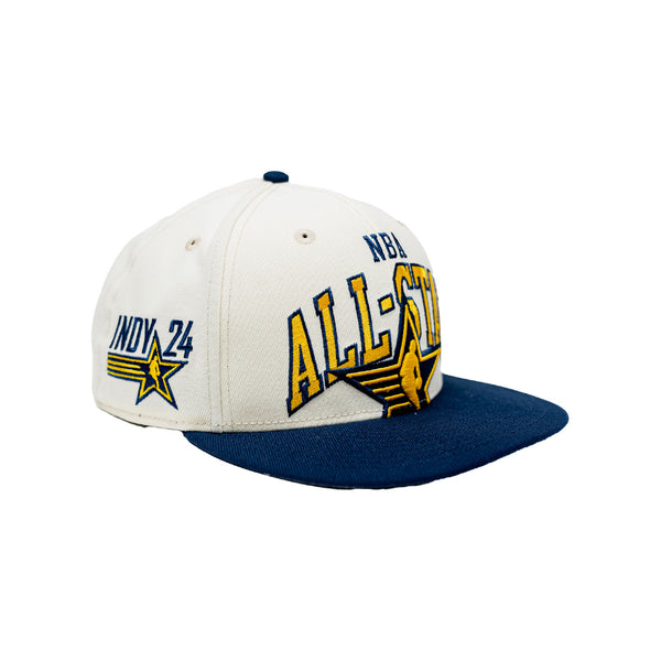 Adult NBA All-Star 2024 Indianapolis 9FIFTY Hat in White by New Era - Angled Right Side View