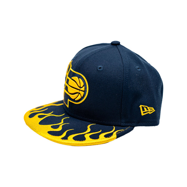 Adult Indiana Pacers Patch Rally Drive 9Fifty Hat in Navy by New Era - Angled Left Side View