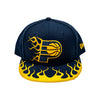 Adult Indiana Pacers Patch Rally Drive 9Fifty Hat in Navy by New Era - Front View