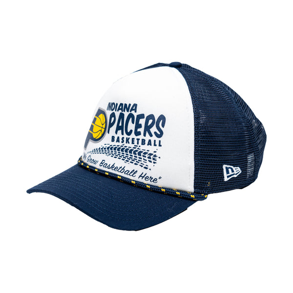 Adult Indiana Pacers Patch Rally Drive 9Forty Hat in Navy by New Era - Angled Left Side View