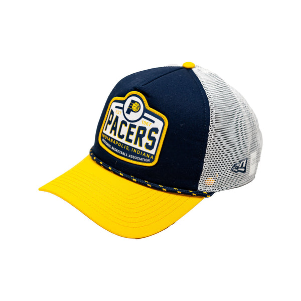 Adult Indiana Pacers Patch Rally Drive 9Forty Hat in White by New Era - Angled Left Side View