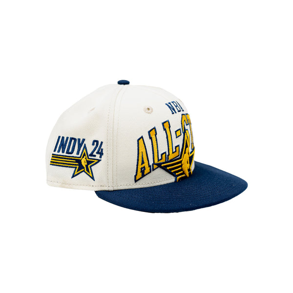 Youth NBA All-Star 2024 Indianapolis 9FIFTY Hat in White by New Era - Angled Right Side View