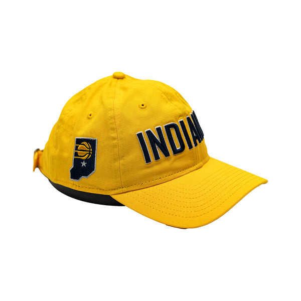 Adult Indiana Pacers 23-24' Statement 9Twenty Hat in Gold by New Era - Angled Left Side View