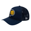 Adult Indiana Pacers Primary Logo 9Forty AF Trucker Hat in Navy by New Era - Angled Left Side View
