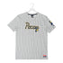 Adult Indiana Pacers Pinstripe T-Shirt by New Era In Grey - Front View