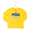 Youth Girls Indiana Pacers Cropped Long Sleeve Shirt in Gold by New Era