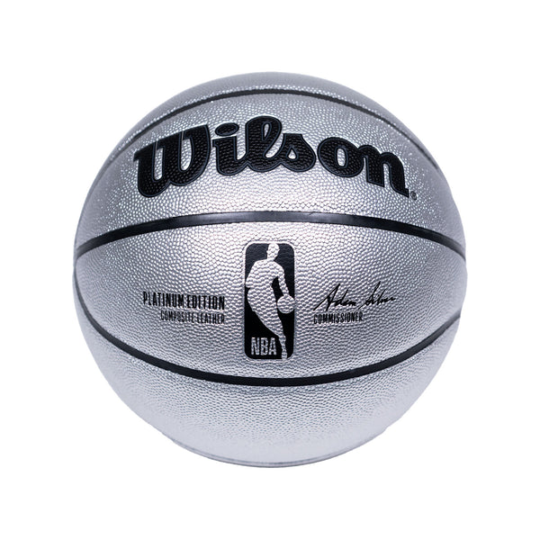 NBA Platinum Edition Full Size Basketball in Silver by Wilson - Full View