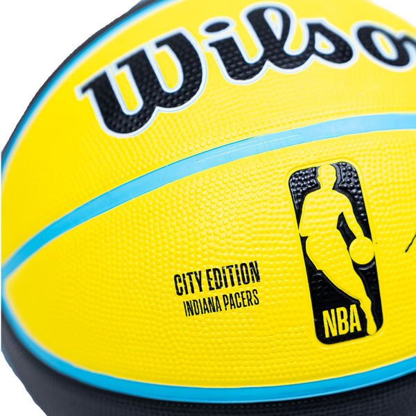 Indiana Pacers 23-24' CITY EDITION Full Size Basketball in Black by Wilson - NBA Logo View