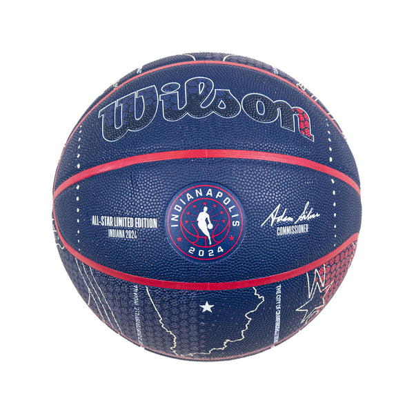NBA All-Star 2024 Indianapolis Full Size Collectors Basketball in Navy by Wilson - All-Star Logo View