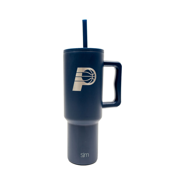 Indiana Pacers Primary Logo 40oz Trek Tumbler in Navy by Simple Modern - Front View