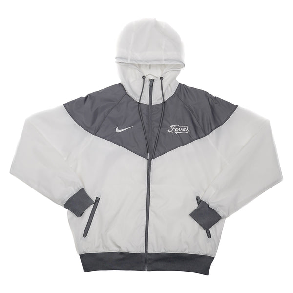 Adult Indiana Fever Full Zip Windrunner Jacket in White by Nike - Front View