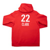Adult Indiana Fever #22 Caitlin Clark Rebel Name and Number Club Hooded Sweatshirt in Red by Nike - Back View