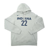 Adult Indiana Fever #22 Caitlin Clark Explorer Name and Number Club Hooded Sweatshirt in Grey by Nike - Front View