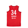Adult Indiana Fever #34 Berger Rebel Swingman Jersey by Nike in Red - Back View