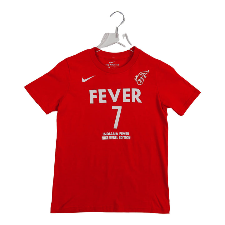 Youth Indiana Fever #7 Aliyah Boston Rebel Name and Number T-Shirt in Red by Nike