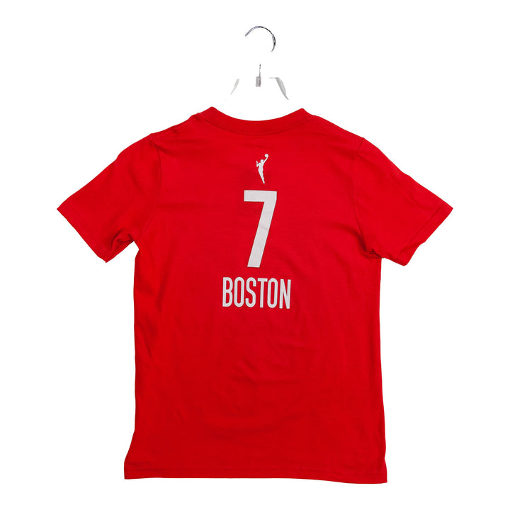 Youth Indiana Fever #7 Aliyah Boston Rebel Name and Number T-Shirt in Red by Nike