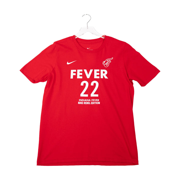 Youth 4-7 Indiana Fever #22 Caitlin Clark Rebel Name and Number T-Shirt in Red by Nike