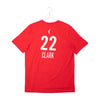 Adult Indiana Fever #22 Caitlin Clark Rebel Name and Number T-shirt in Red by Nike