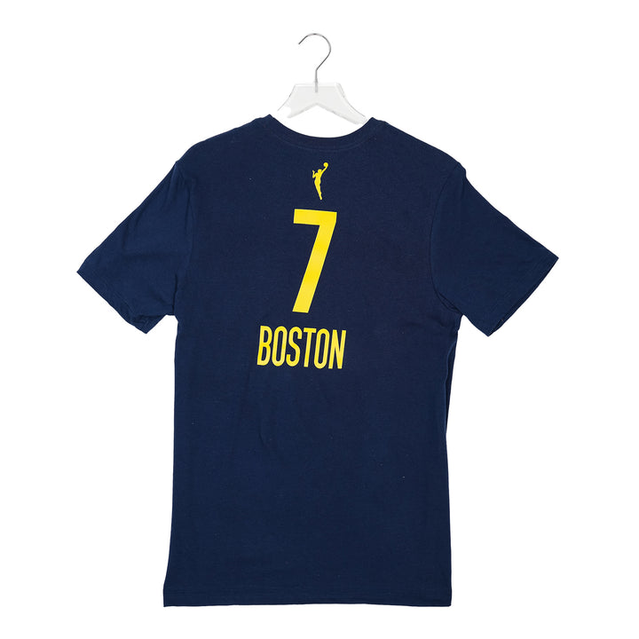 Adult Indiana Fever #7 Aliyah Boston Explorer Name and Number T-Shirt in Navy by Nike
