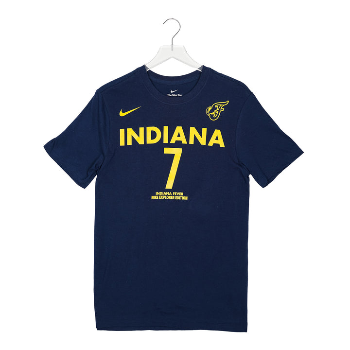 Adult Indiana Fever #7 Aliyah Boston Explorer Name and Number T-Shirt in Navy by Nike