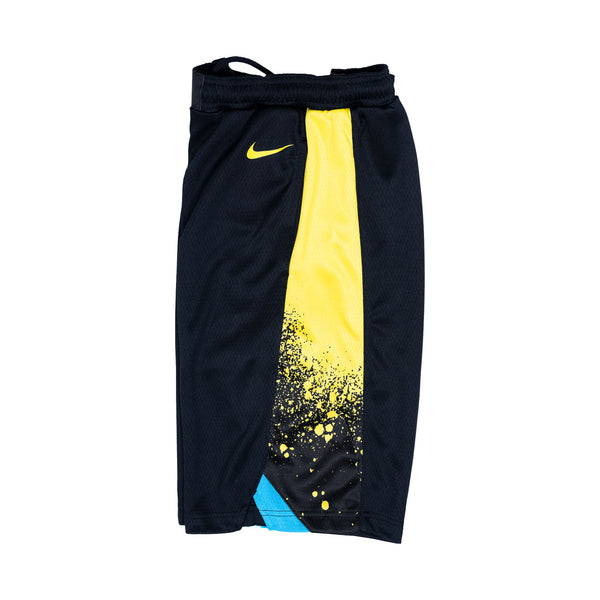 Youth Indiana Pacers 23-24' CITY EDITION Swingman Short by Nike In Black - Left Side View