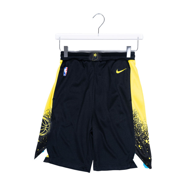 Youth Indiana Pacers 23-24' CITY EDITION Swingman Short by Nike In Black - Front View
