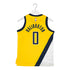 Youth 4-7 Indiana Pacers #0 Tyrese Haliburton Statement Swingman Jersey by Jordan in Yellow - Back View
