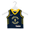 Toddler Indiana Pacers #0 Tyrese Haliburton Icon Swingman Jersey by Nike in Navy & Yellow - Front View