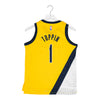 Youth Indiana Pacers #1 Obi Toppin Statement Swingman Jersey by Jordan In Gold - Back View