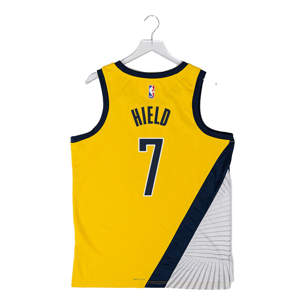 Adult Indiana Pacers #7 Buddy Hield Statement Swingman Jersey by Jordan - Back View