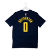 Adult Indiana Pacers Haliburton Icon Name and Number T-shirt by Nike In Blue - Back View