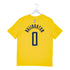 Adult Indiana Pacers #0 Tyrese Haliburton Statement Name and Number T-shirt by Jordan in Gold - Back View
