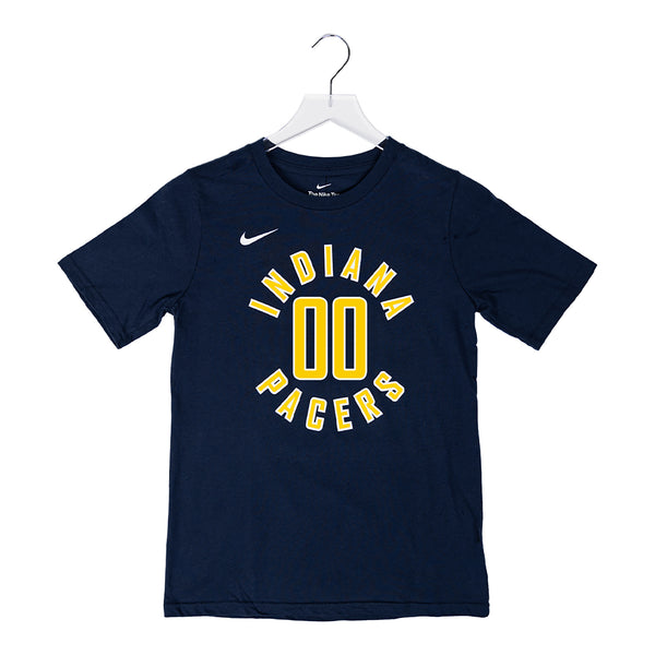 Youth Indiana Pacers #00 Bennedict Mathurin Icon Name and Number T-shirt by Nike In Blue - Front View