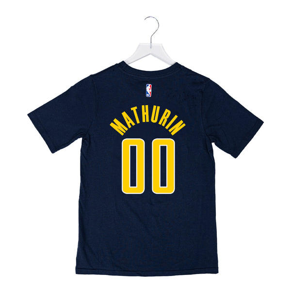 Youth Indiana Pacers #00 Bennedict Mathurin Icon Name and Number T-shirt by Nike In Blue - Back View