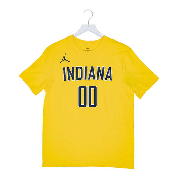 Adult Indiana Pacers #00 Bennedict Mathurin Statement Name and Number T-shirt by Jordan - Front View