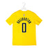 Youth 4-7 Indiana Pacers #0 Tyrese Haliburton Statement Name and Number T-Shirt by Jordan in Yellow - Back View
