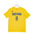 Adult Indiana Pacers T.J. McConnell Statement Name and Number T-shirt by Jordan In Gold & Blue - Front View