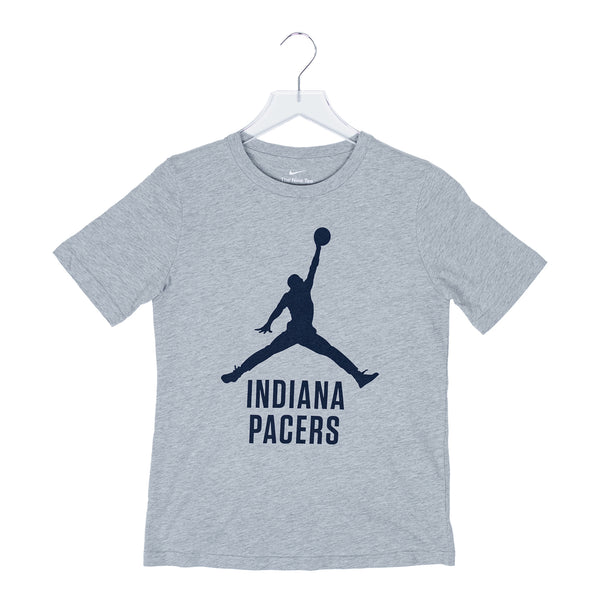 Youth 4-7 Indiana Pacers Jumpman Essential T-Shirt in Grey by Jordan - Front View